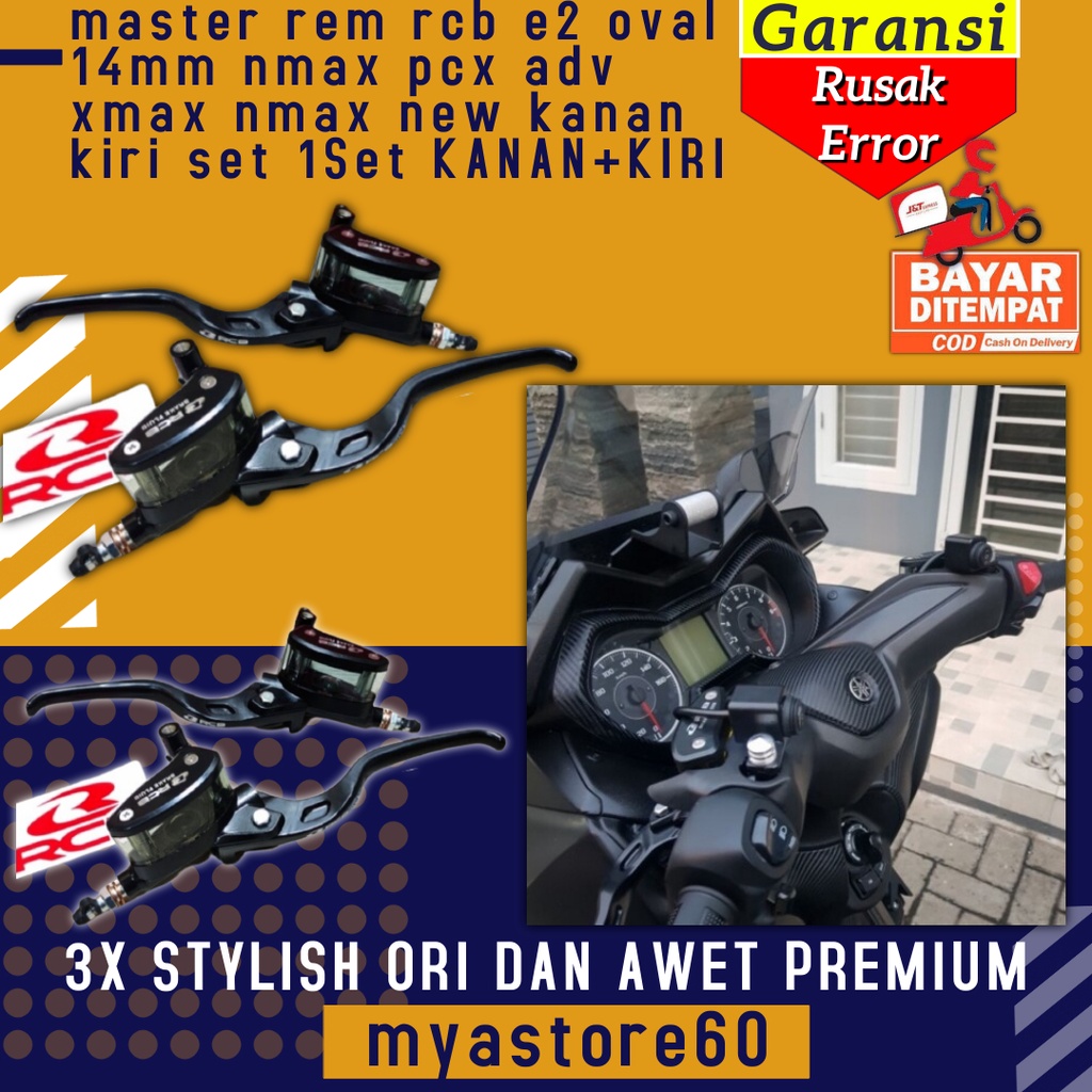 Master Rem RCB E2 Oval 14mm Nmax Pcx Adv Xmax Yamaha Nmax New 2021 Kanan Kiri Set 1Set KANAN+KIRI