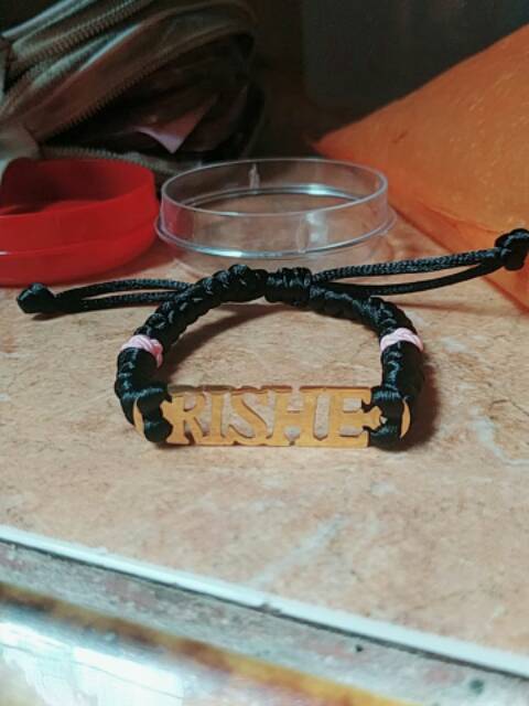 Gelang tangan nama asli tali warna pixiu anak dan dewasa emas 375 700 750