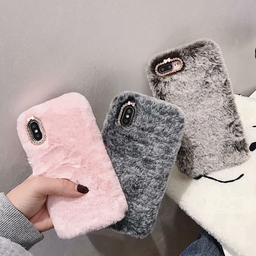 Case Bulu Bahan Plush Untuk Iphone 11/11pro/11 Pro Max X