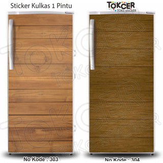 Stiker Kulkas 1 Pintu  Motif  Kayu  1 Pintu  310 Shopee 