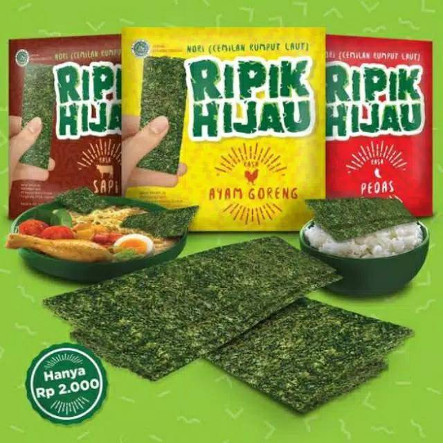 

Ripik hijau rumput laut 3gr