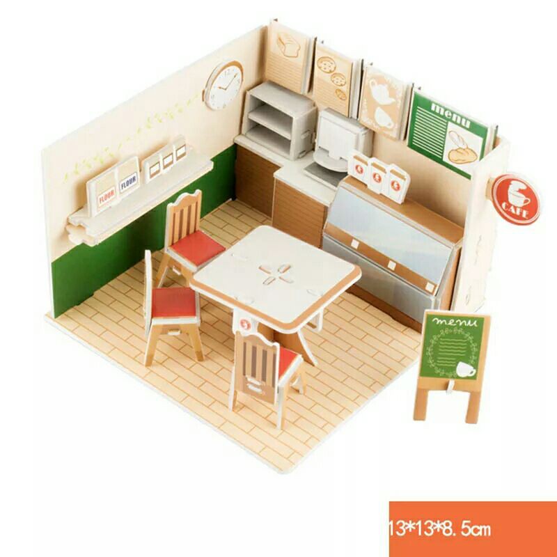 Mainan Edukasi Anak Puzzle 3D Miniatur DIY Jigsaw Kecil Part 5 Seri Interior Rumah/ Toko/ Cafe