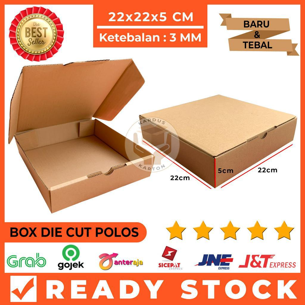 

Kardus Die Cut Pizza Polos 22x22x5 Cm Single Wall, Tebal Baru Murah