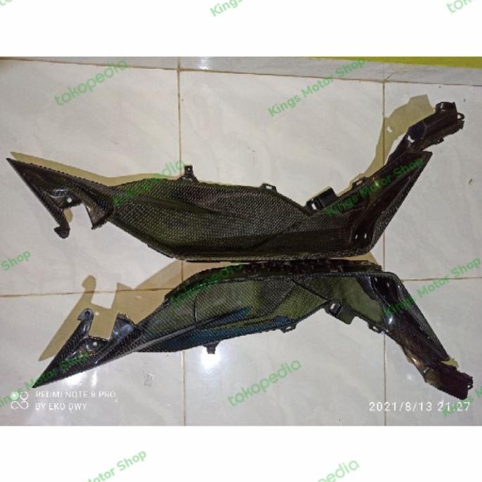 Step Floor Panel Pijakan kaki Plus Tutup Busi Carbon Kevlar PCX 160 kings-m0 Ayo Order