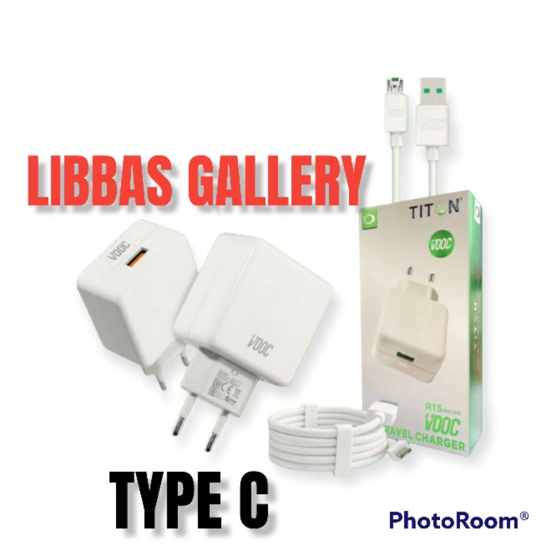travel charger VOOC original TITON R17 type C bagus untuk hp oppo