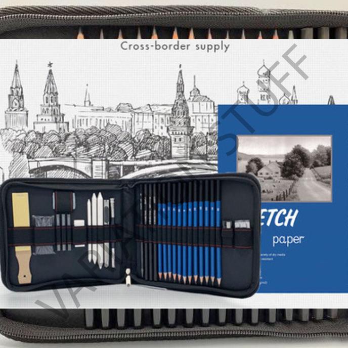

36 pcs sketching set drawing kit tools pensil gambar sketsa art manga