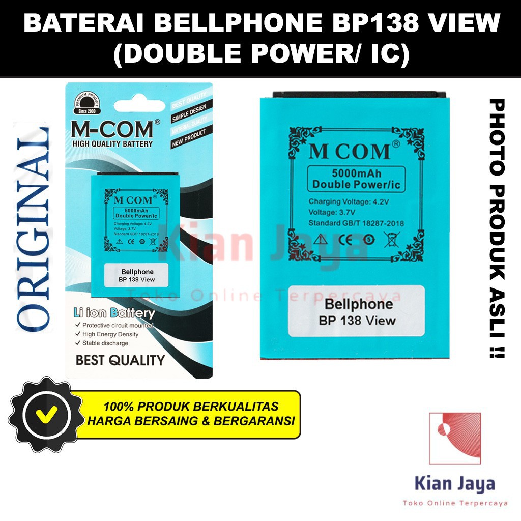 MCOM Baterai Hp Bellphone BP138 View Original Double Power Batre Batrai Battery Ori