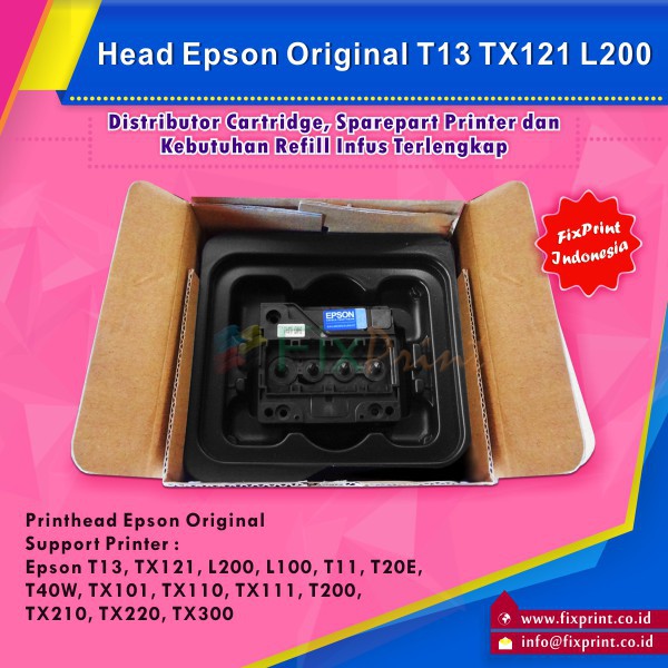 Head Printer Epson L100 L200 T13x T13 TX121x T11 T20E TX101 TX110 TX111 TX121 T200 TX210 Original