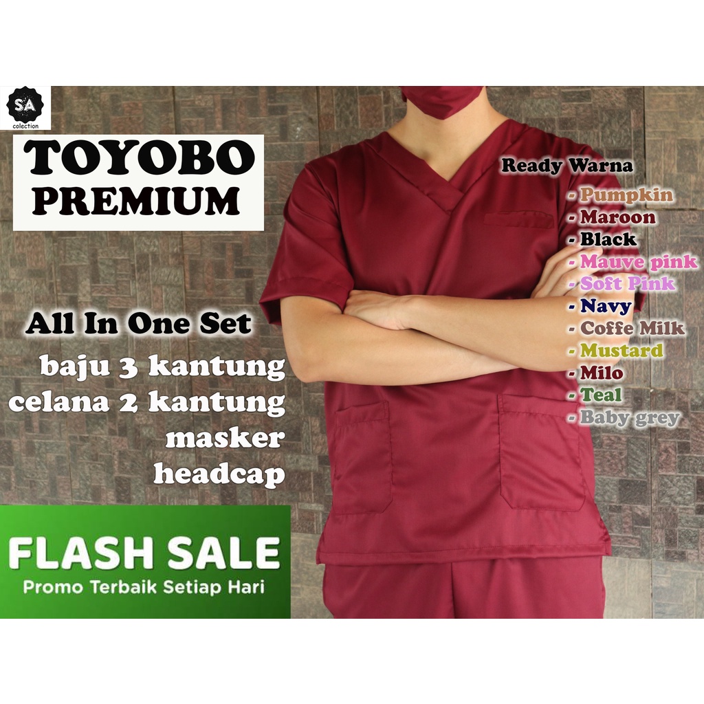 [Buy 2 FREE BORDIR NAMA 1 BAJU] Baju  OK Toyobo / Baju OKA Lengan Pendek / Seragam Medis/ Baju Scrub