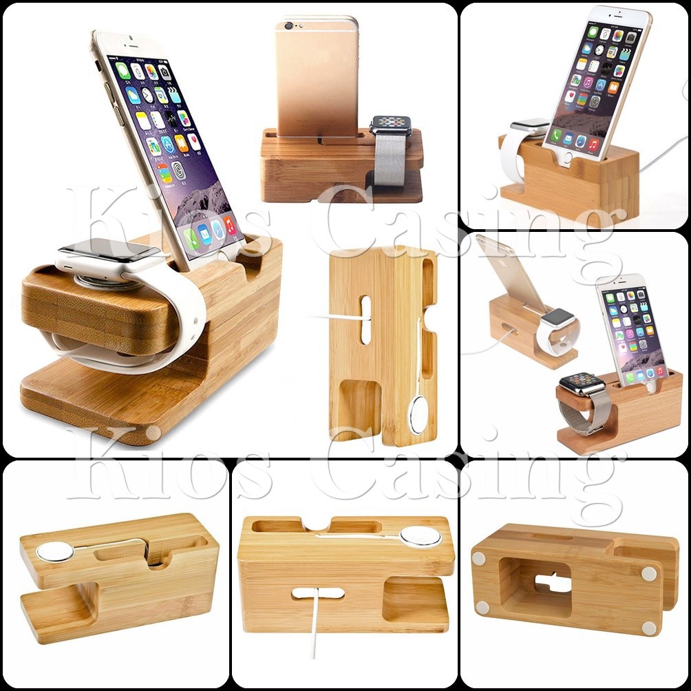 Docking Stand  Holder Dock Kayu  Dudukan Handphone 