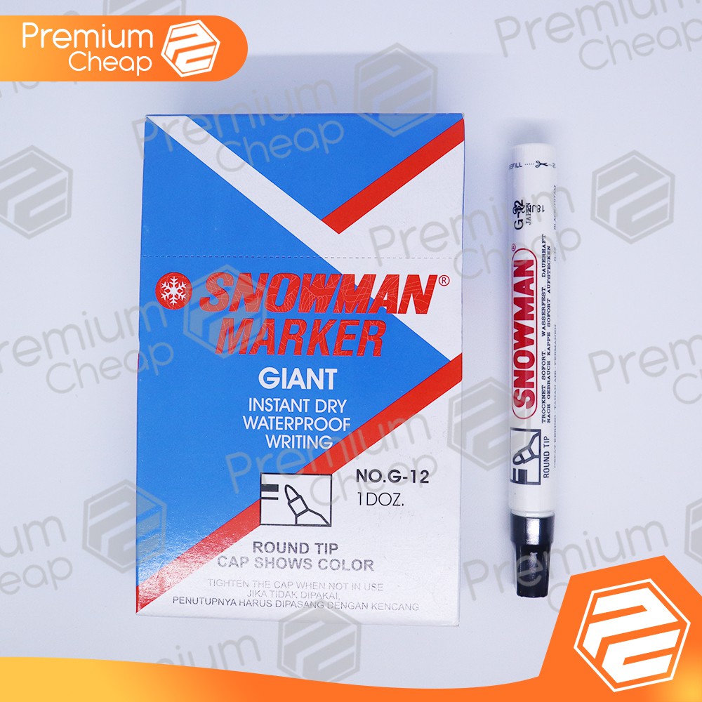 

[12 PCS] Spidol Marker Snowman Permanen