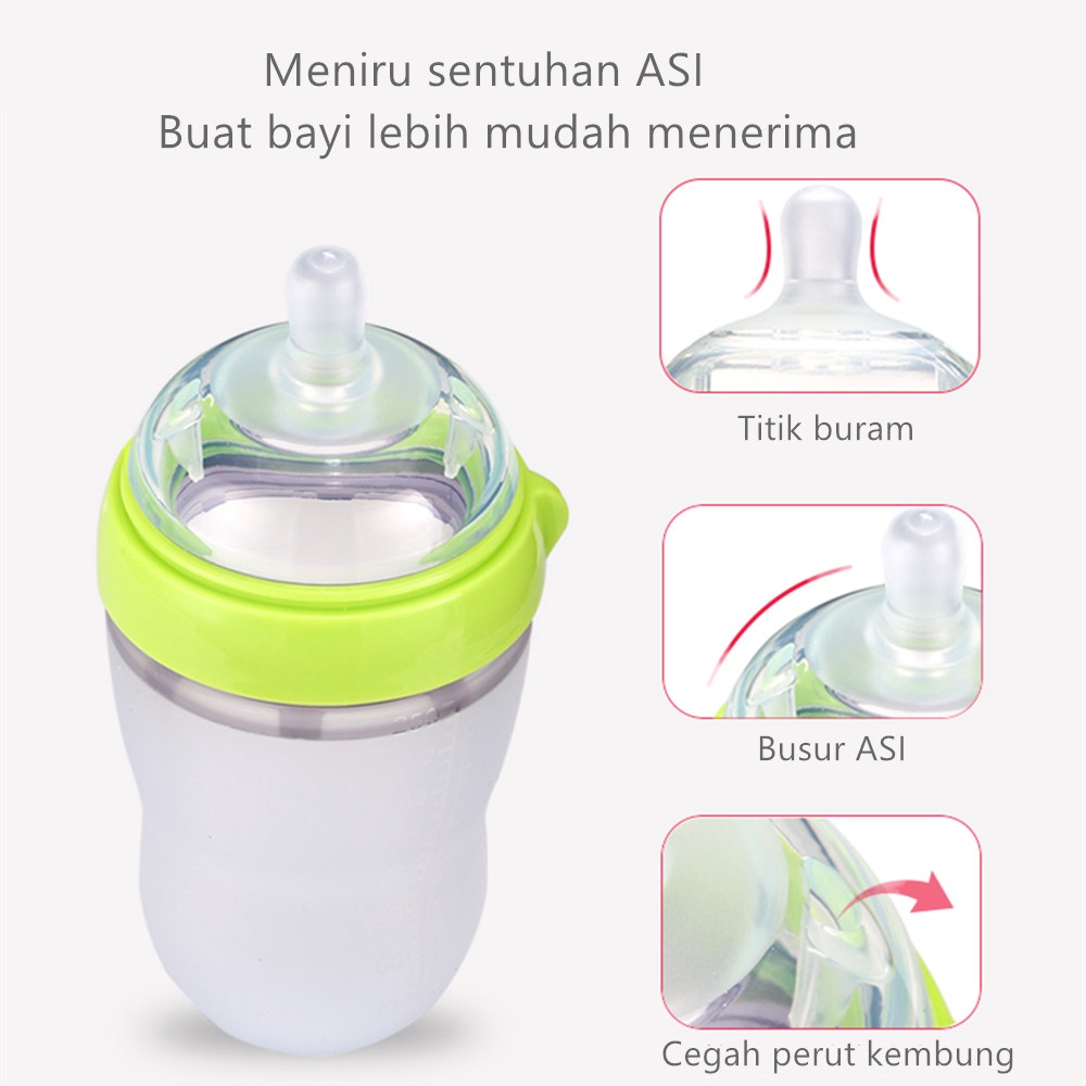 PIKO BELLO botol susu bayi dengan sedotan botol bayi bahan silikon lembut BPA free