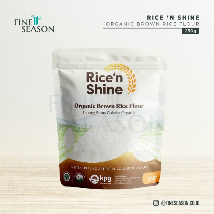 

Ketan-Beras-Tepung- Oh Ma Grain! Rice 'N Shine Organic Brown Rice Flour 250 Gr -Tepung-Beras-Ketan.