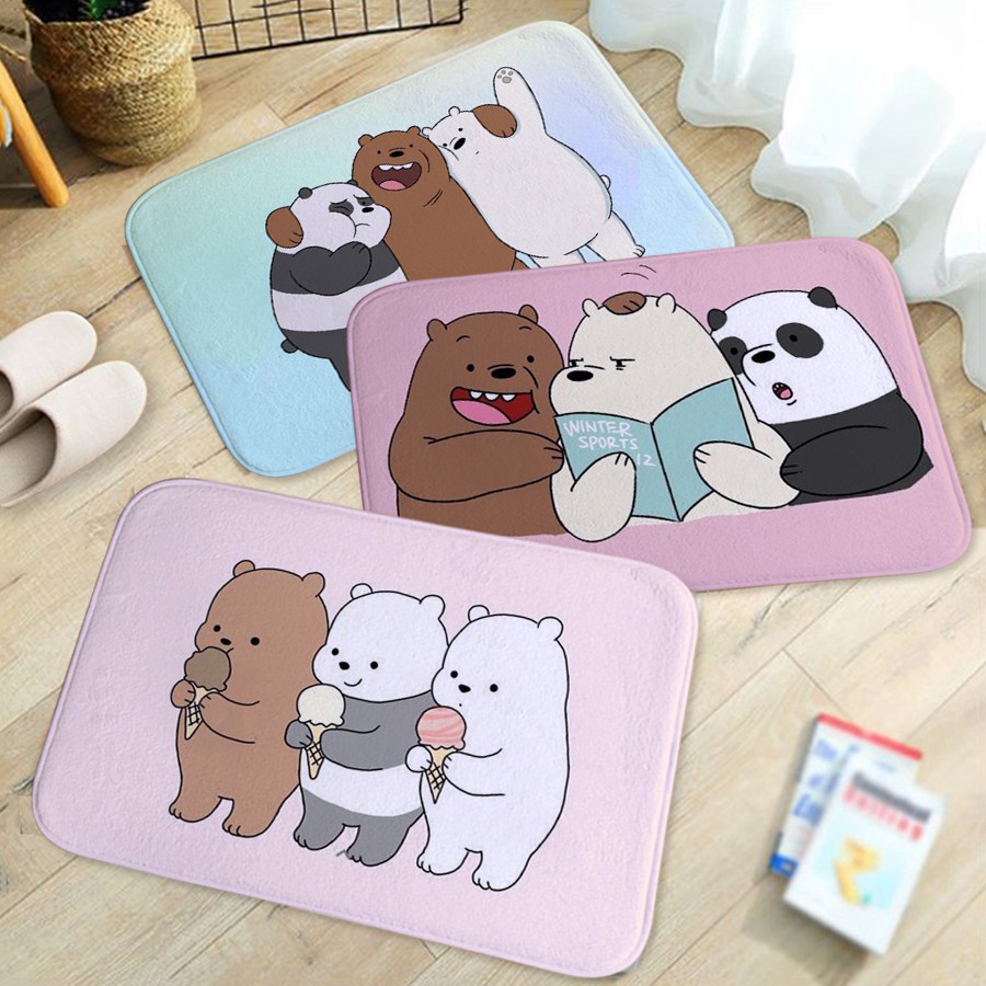 Keset Lantai Motif Kartun We Bare Bears Lucu Anti Slip