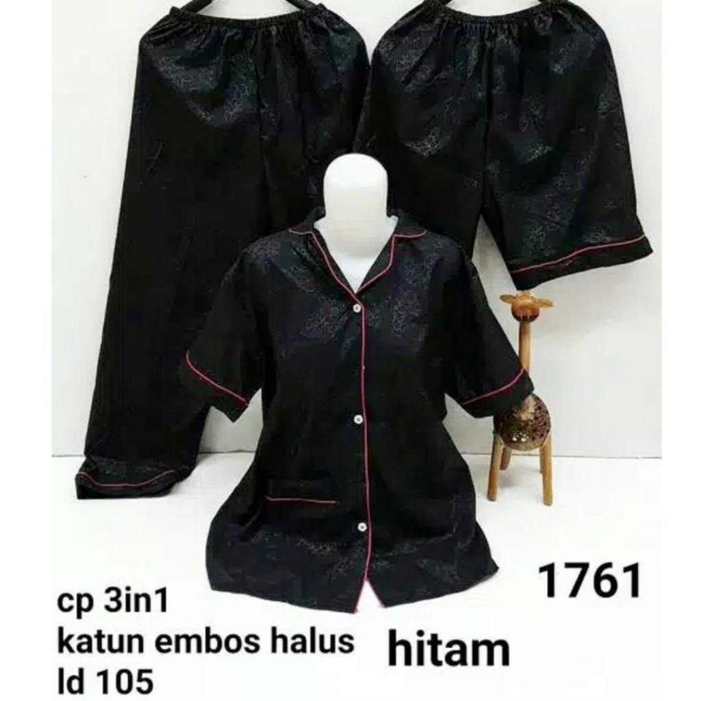 hokyfashion PIYAMA CP 3 IN 1 EMBOS UKIR FIT TO XL-1
