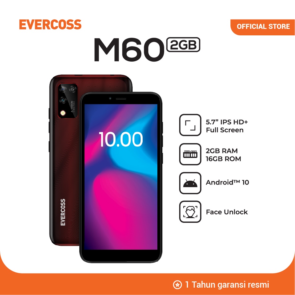 EVERCOSS M60 2GB/16GB Dual SIM 4G 5.7