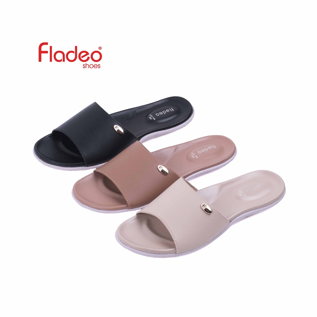 Fladeo F21/LDS308-1RV/Sandal Teplek Slide Wanita [ Flat Slippers ]