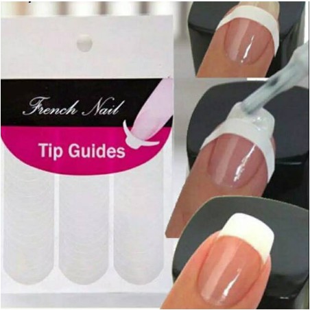 French nail sticker tip guide 48 pcs Termurah