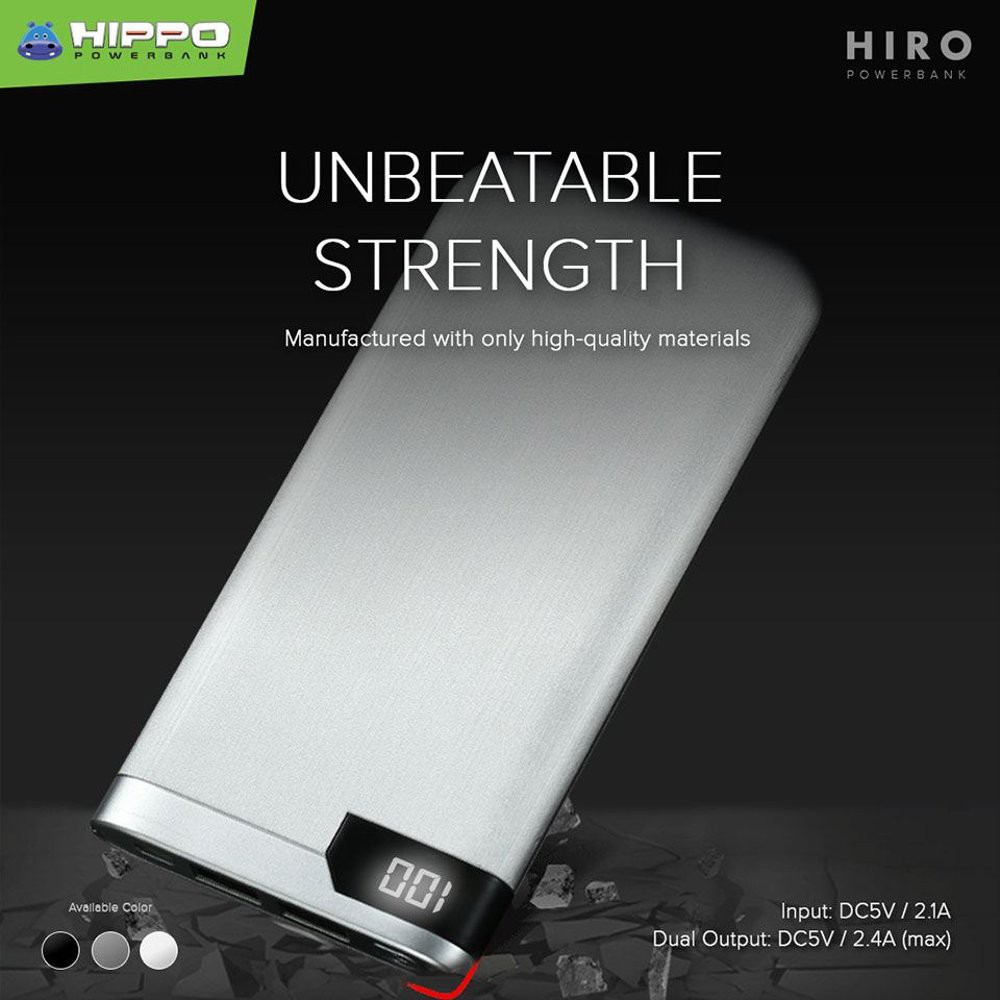 Hippo Power Bank Hiro 6000MAH Powerbank 6000 MAh Original Garansi Resmi Ori Hipo