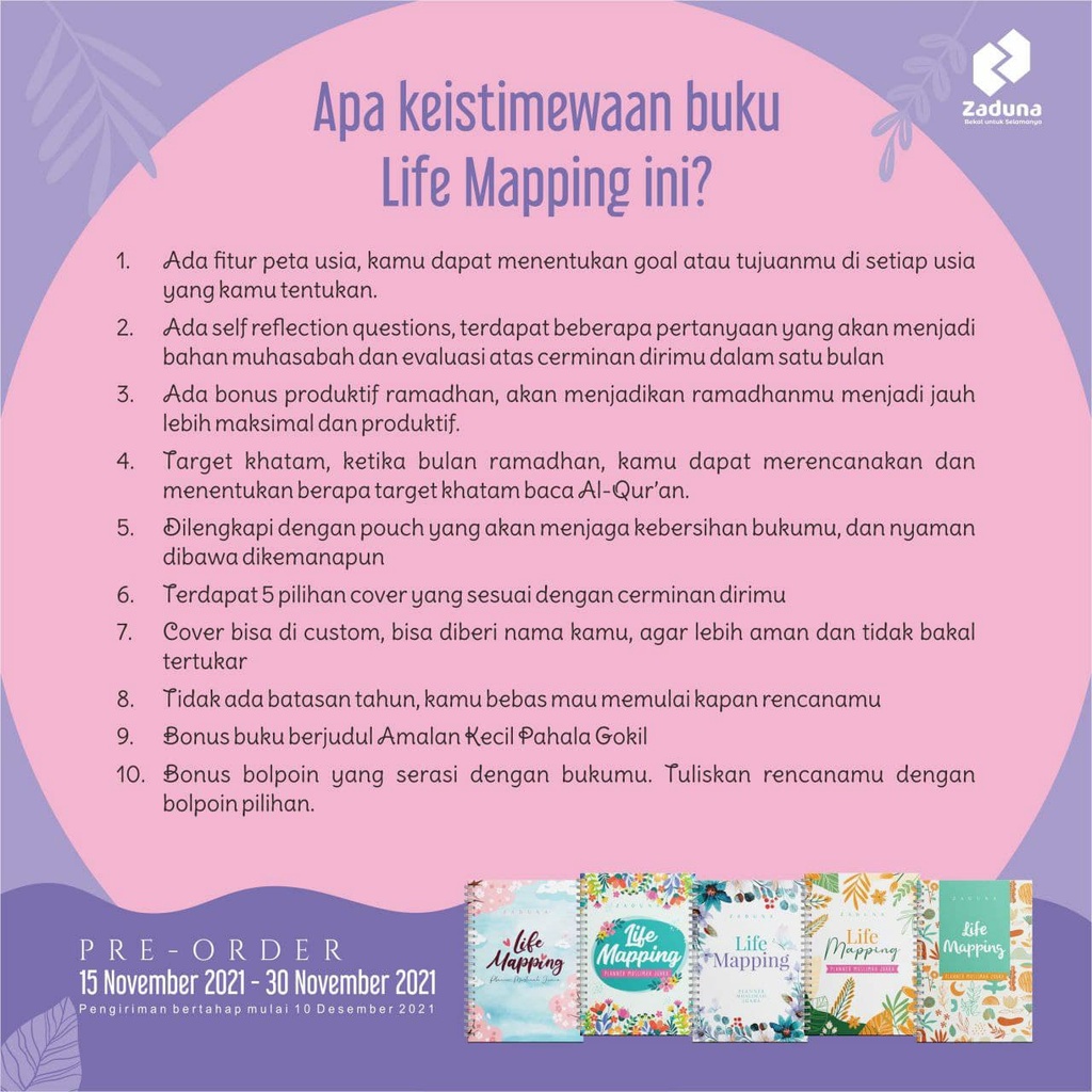 Buku Agenda Muslimah Planner Life Mapping 2023 (3 Bonus)