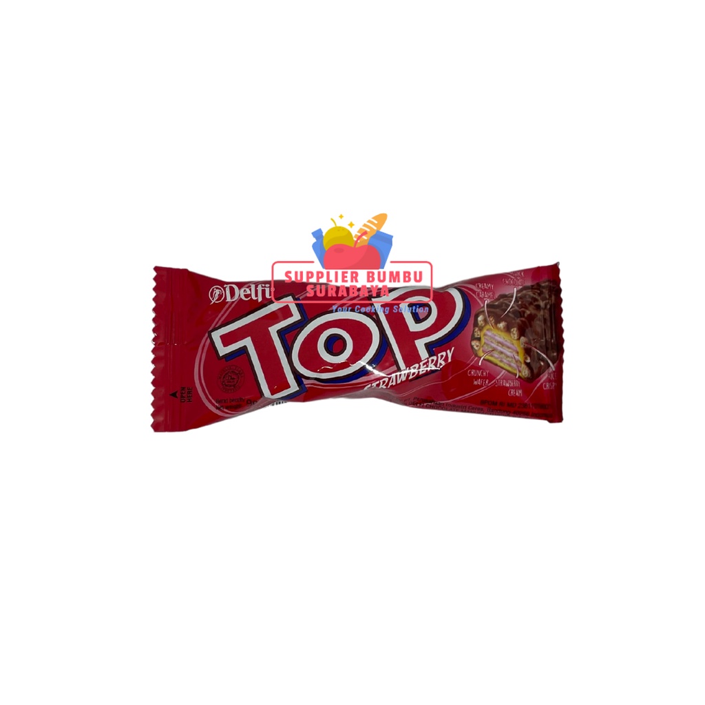 Delfi TOP Wafer Coklat Strawberry Black In White Triple Chocolate 9g