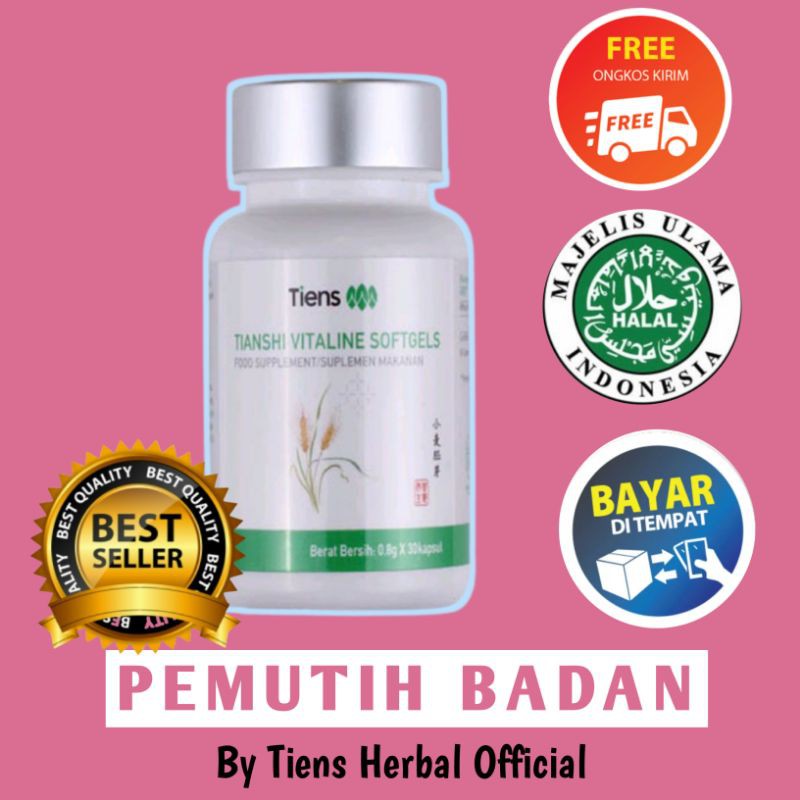 PEMUTIH BADAN HERBAL TIENS Vitaline Softgel terbaik didunia