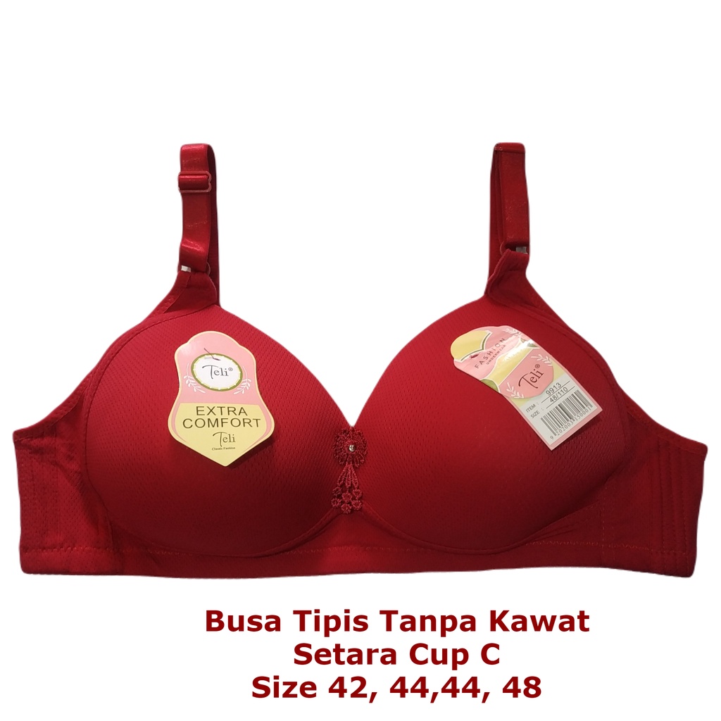 Bra Bh Big Cup Besar Busa Tipis Tanpa Kawat 9913 Size 42-48