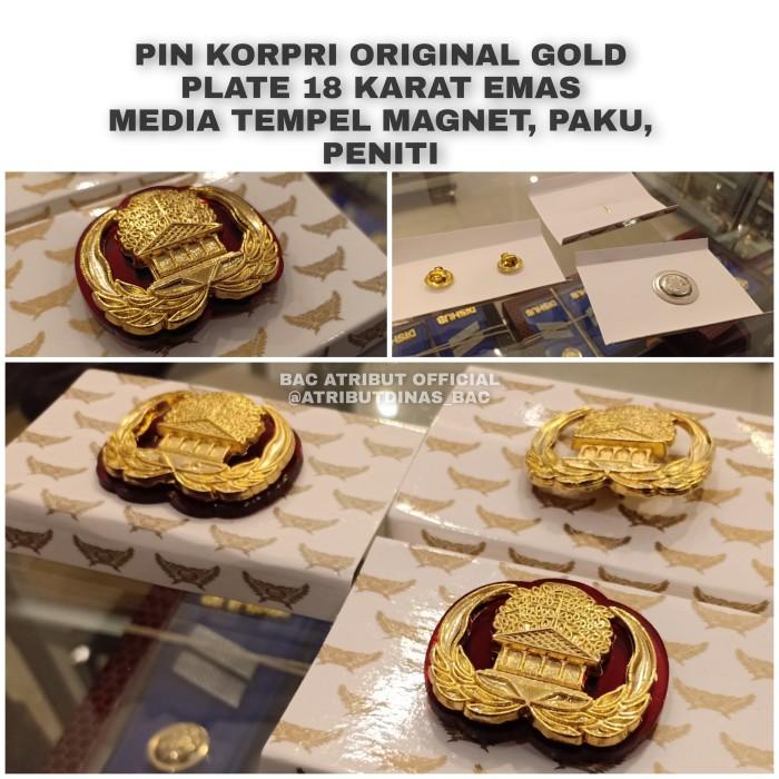 Seragam | Pin Korpri Kualitas Terbaik Lapis Emas Media Tempel Magnet