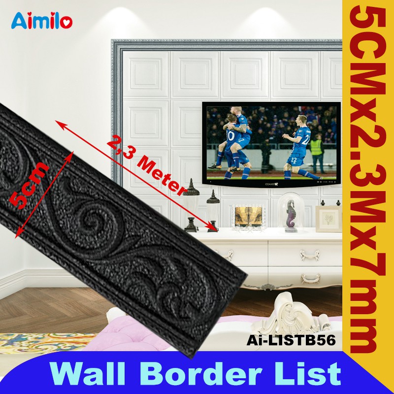 (Aimilo)  List Wallpaper Dinding 3D Wall Foam Border List Stiker 2.3 Meter-Ai-LISTB56