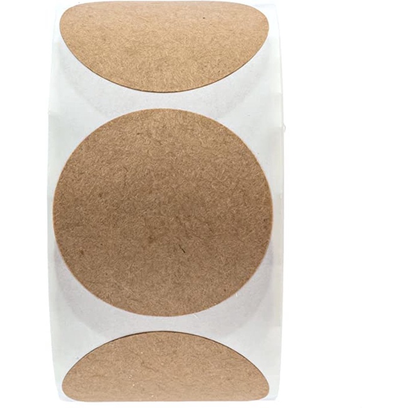 [1Roll Round shape Blank kraft Seal Tags][Xmas Card Envelope Gifts Package Seal Stickers][Festival Gifts Labels Sticker]
