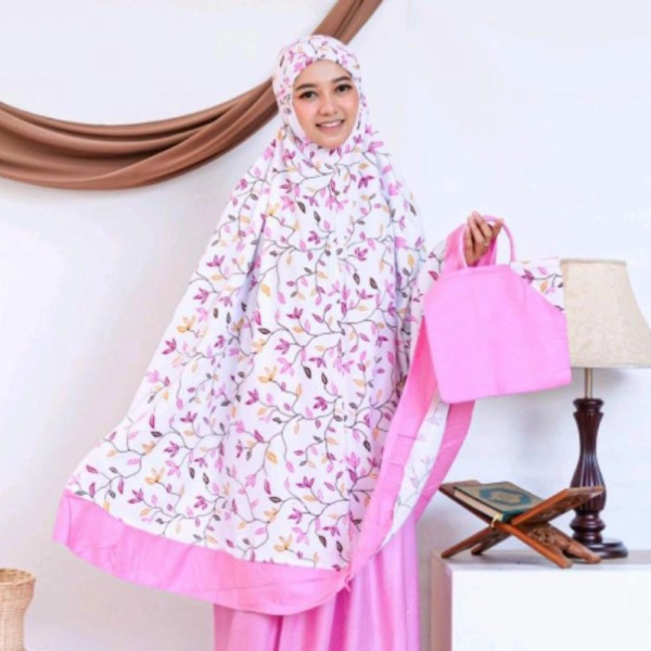 Mukena Dewasa Mukena Bali Katun rayon Motif Bunga Murah