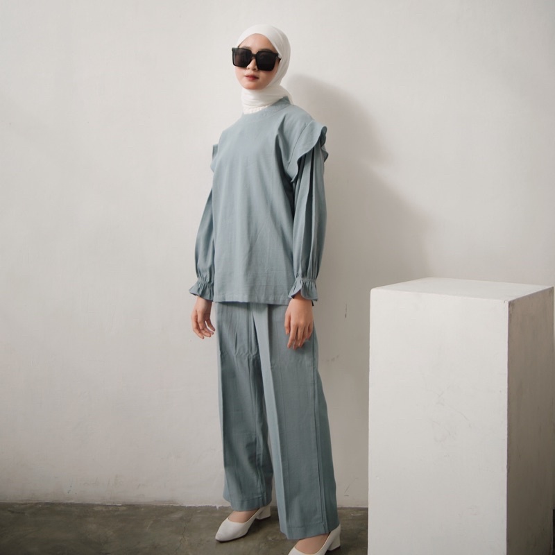 ELLE LINEN SERIES ( ONESET )-Blue