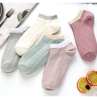 ☛TK☚ Kaos Kaki Wanita Motif Polos Style Fashion Korea Women Sock Import Murah KK011