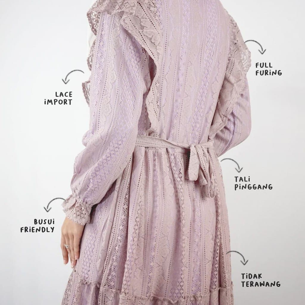 ꧁𓊈𒆜𝔢𝔩𝔦𝔷𝔦𝔞.𝔠𝔩𝔬 𒆜𓊉꧂ Outfit Gamis Syari Brukat Tile Mutiara Sabrina Mix Velvet Jumbo Tile Gamis Wanita Terbaru / Dress Wisuda/ Baju Muslim Wanita Terbaru /Gamis Tile Dotti/ Dress Gamis Seragam/Dress Bridsmaid/ Gamis Remaja-LILAC