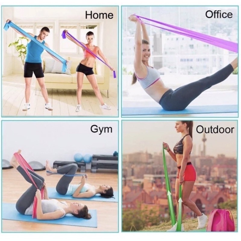 3605 AOLIKES RESISTANCE BAND TALI STRETCHING YOGA FITNESS GYM PILATES