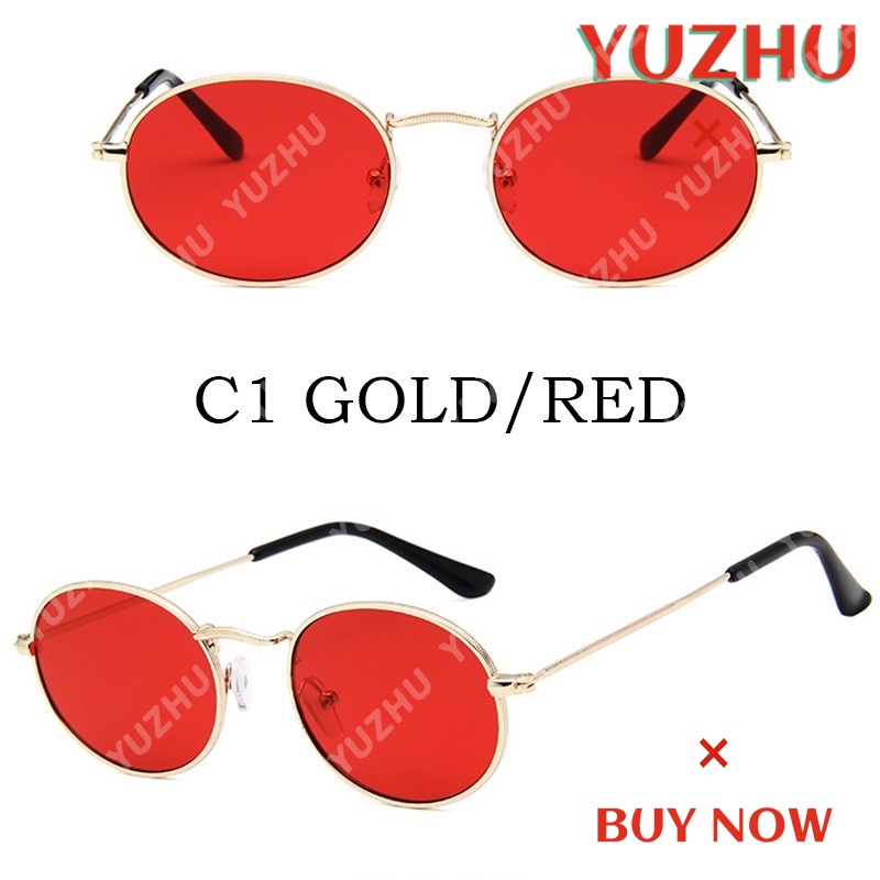 (YUZHU) RB3547 Retro Gaya Oval Kacamata Hitam Wanita/Pria Small Sunglasses