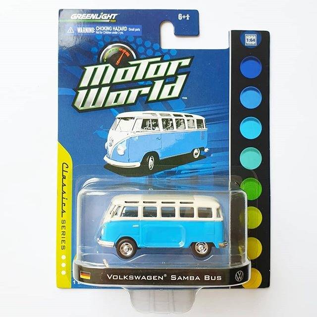 Greenlight Volkswagen samba bus putih biru