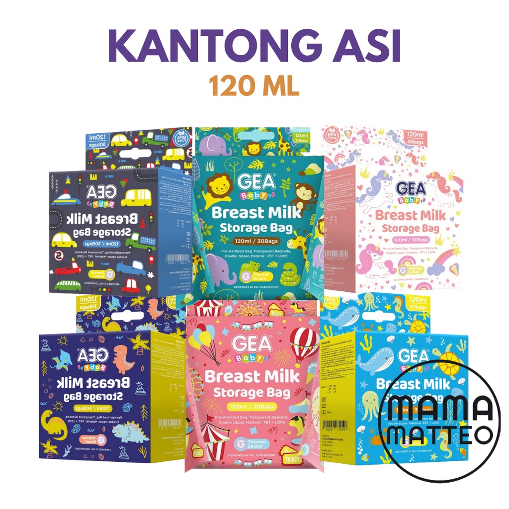 GEA Baby Asibag Milk / Tempat Asi Bayi 120ml Varian Motif Atlantis Kemasan Pouch