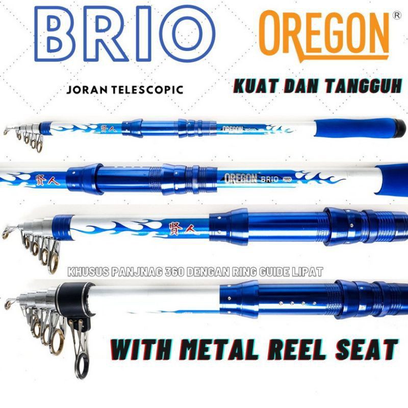 Joran Antena Oregon Brio Teleschopic 180 210 240 270 300 360 390 420