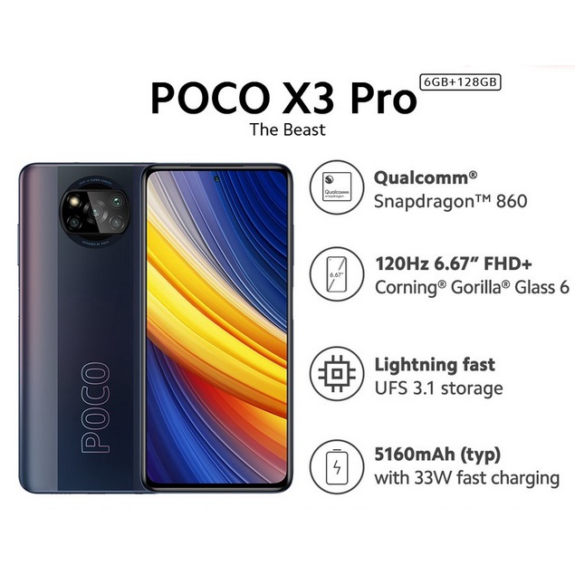 XIAOMI Mi POCO X3 Pro 6/128GB - 8/256 NFC Snapdragon™ 860 48MP 5160mAh