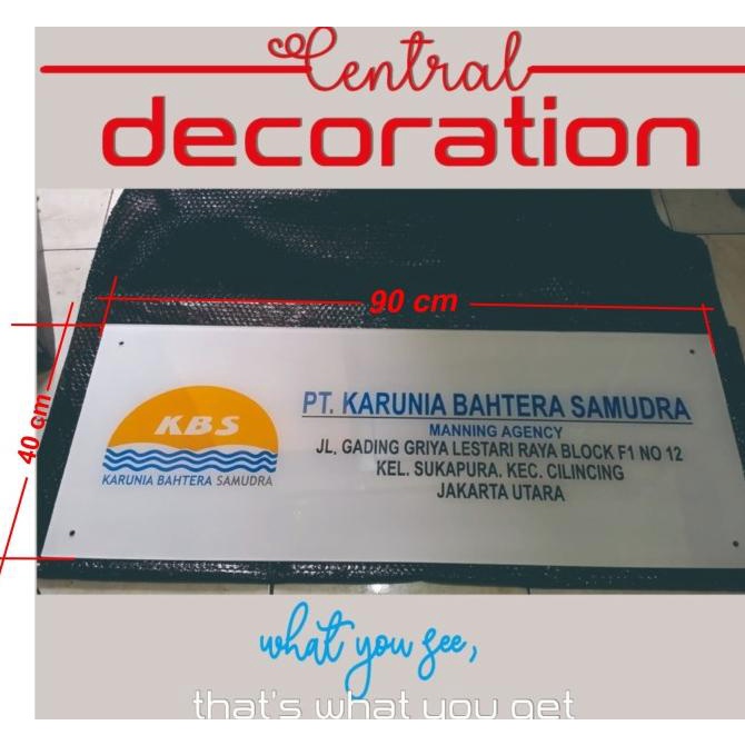 Plang Akrilik | Papan Nama Perusahaan, Toko Dan Kantor |Tebal 3 Mm Oke Keren