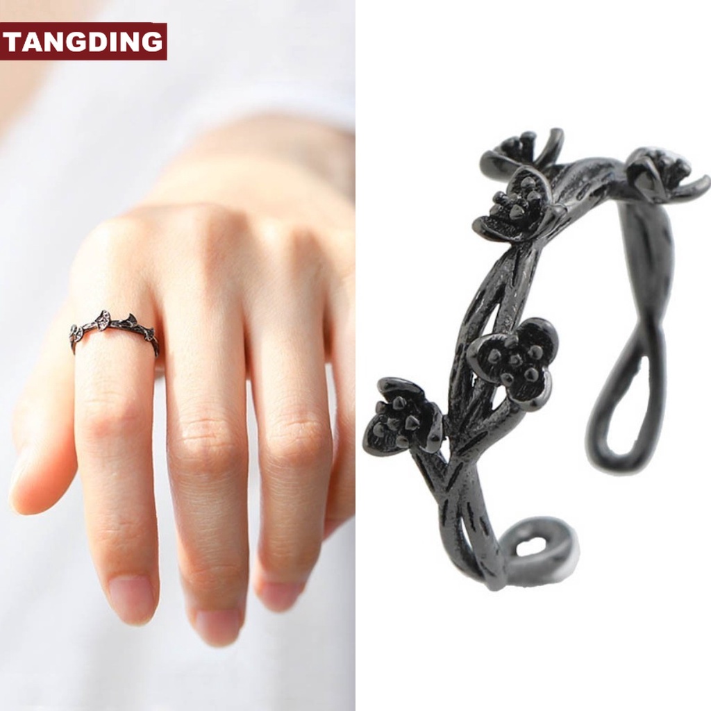 【COD Tangding】Cincin Jari Telunjuk Model Terbuka Desain Cabang Pohon Plum Gaya Korea