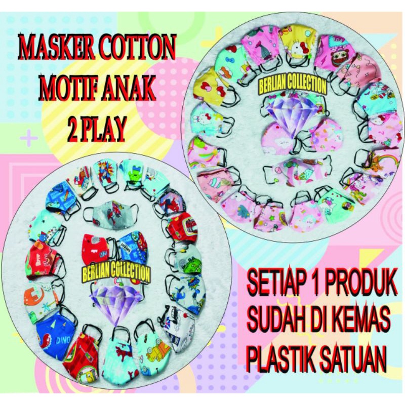 masker anak 2ply(2lapis) unyu unyu