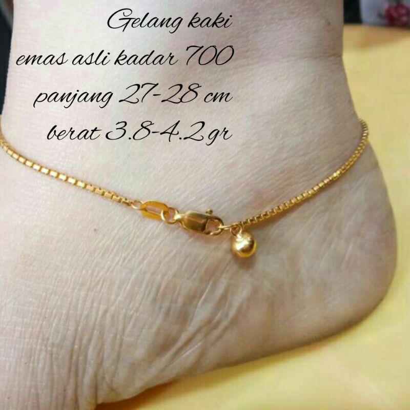 Gelang Kaki Emas Asli Kadar 700 Model Italy Shopee Indonesia