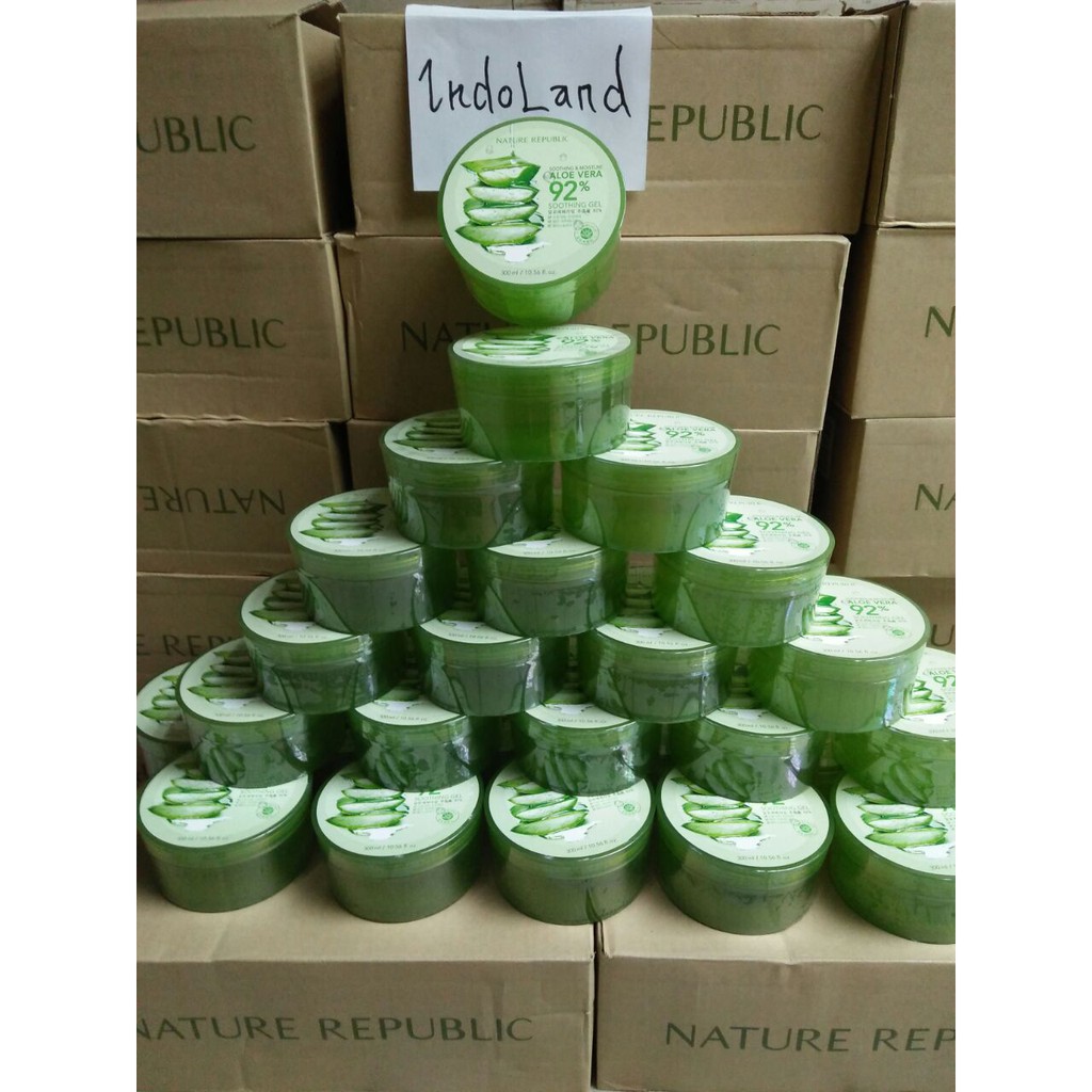 \ud83d\udd25 INDOLAND \ud83d\udd25 READY STOCK ALOE VERA NATURE REPUBLIC 92% Soothing Gel aloevera