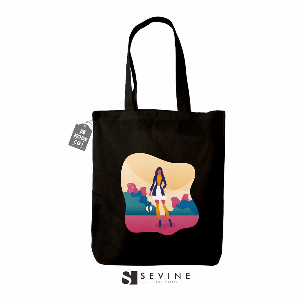 Sevine Totebag Tas Wanita Tote bag Resleting Black Series - CG1