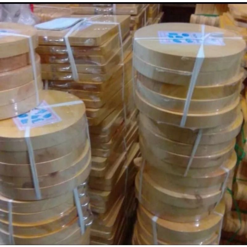 TALENAN KAYU BULAT TEBAL POLOS 30 CM & 24 CM