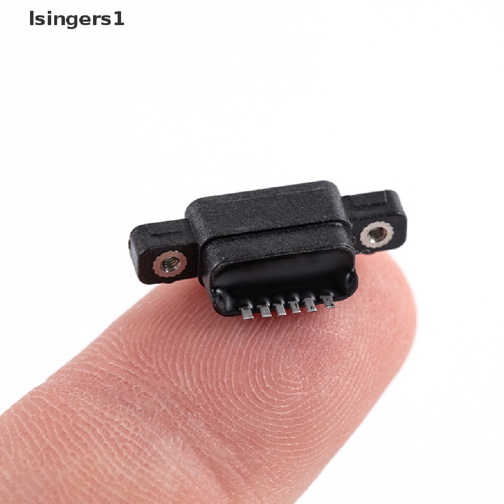 (lsingers1) 2pcs Soket Konektor Usb 3.1 Tipe-C 6 Pin SMD DIP Untuk PCB DIY