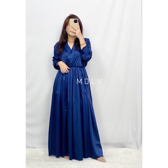 MDLV ~ 08830# Athira Wrap Maxi Dress Gamis Maxi Dress Polos Satin Fashion Muslim Fashion import