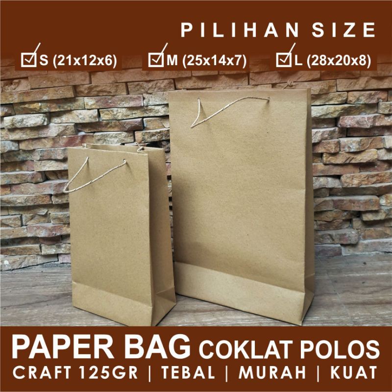 

PAPER BAG COKLAT POLOS | Tas Kertas Polos | Tas Kertas Craft | Paper Bag